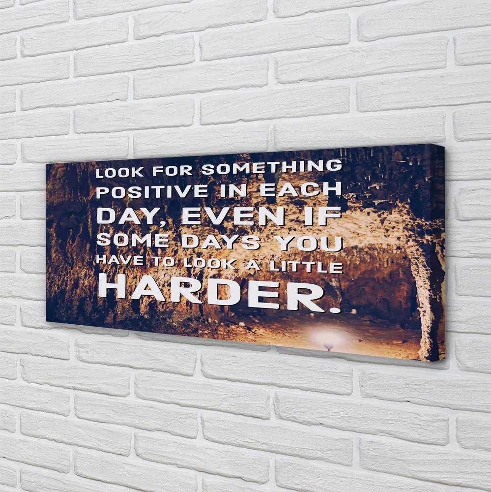 Duży obraz na płótnie Napis w Tajemniczej Jaskini