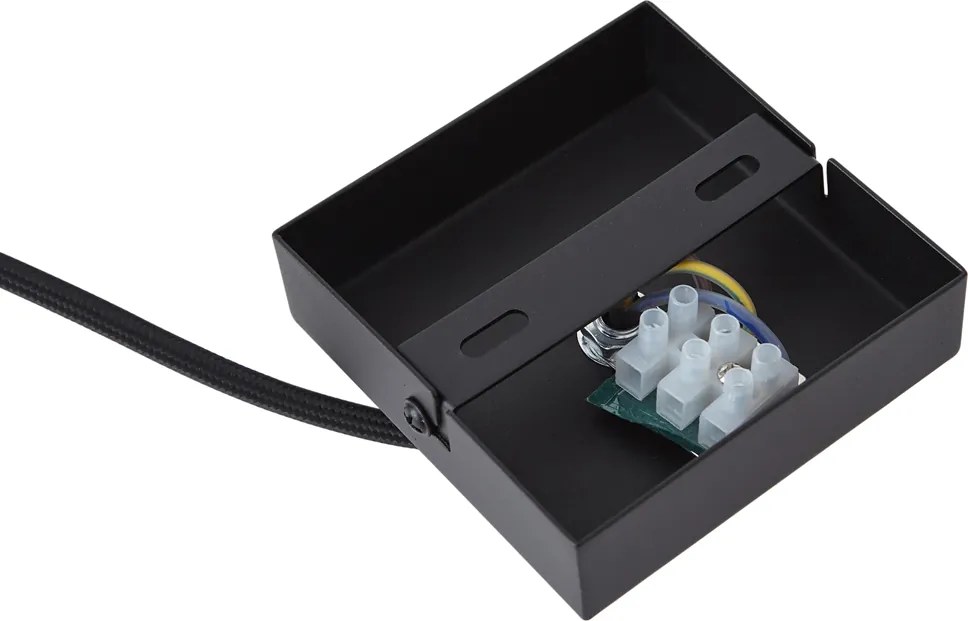 Zasilacz I-Connector do szyny 1-fazowej z kwadratową płytą montażową czarny - Iconic
