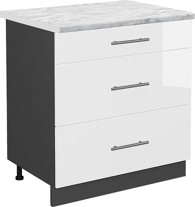 Szafka dolna do kuchni biały wysoki połysk 80x60x82 fame-line