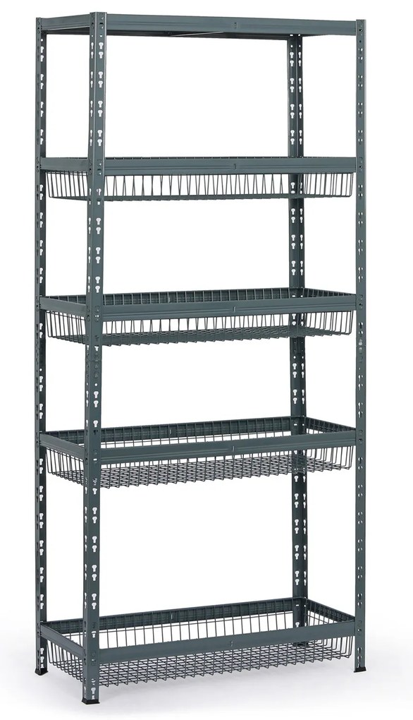 Regał półkowy z koszami, 1954 x 900 x 400 mm, nośność 175 kg, 1 półka + 4 kosze
