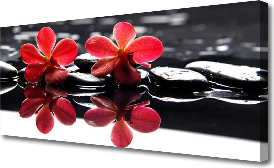 Obraz canvas na ścianę Równowaga Zen: Kwiat i Kamień