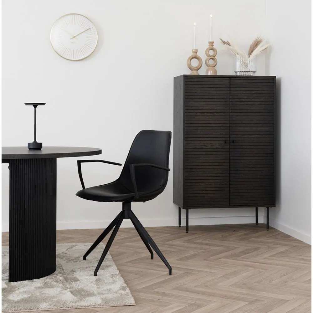 Ciemnobrązowa szafka w dekorze dębu 80x130 cm Kyoto – House Nordic