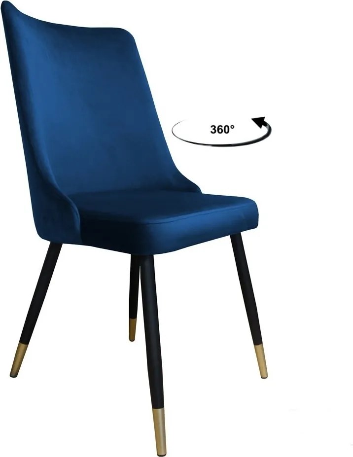 Krzesło Victor tkanina Welur noga metalowa krzesło tapicerowane premium : Kolor nogi - Czano-złota stożek, Kolor tkaniny - VELVET - MG16, Typ siedziska - Siedzisko obrotowe 360°