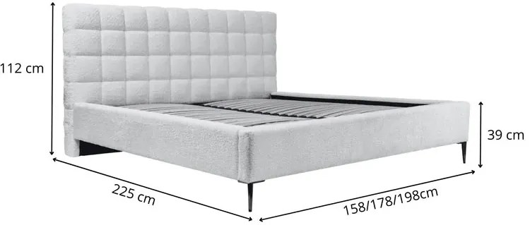 Tapicerowane łóżko dwuosobowe cappuccino Idor - 3 rozmiary