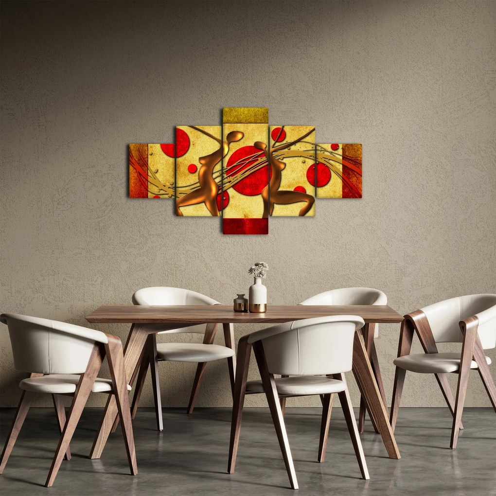 Abstrakcyjny obraz z dwiema kobietami (125x70 cm)