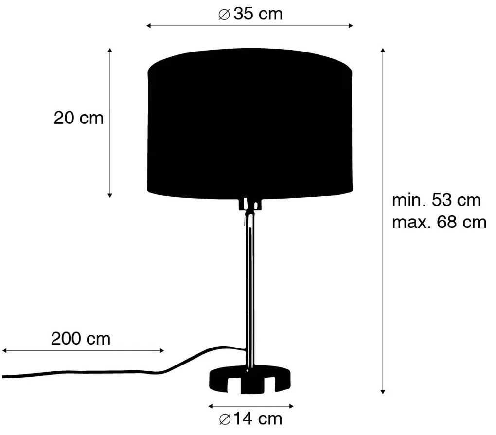 Lampa stołowa złota regulowana z kloszem białym 35 cm - Parte