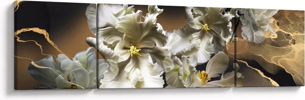 Obraz - Orchidea kwiaty na marmurowym tle (170x50 cm)
