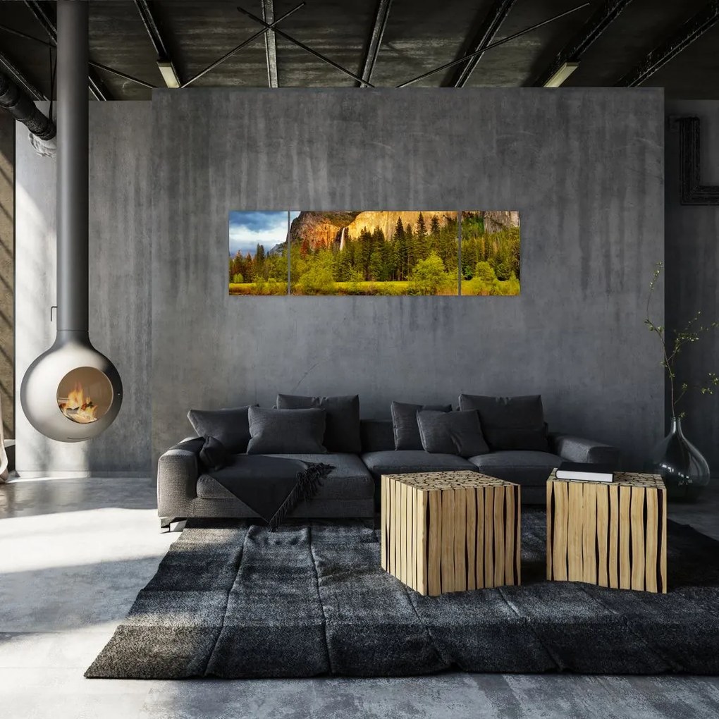 Obraz- Skały nad jeziorem (170x50 cm)
