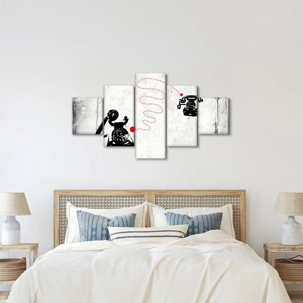 Obraz - Rysunek telefonu w stylu Banksy (125x70 cm)
