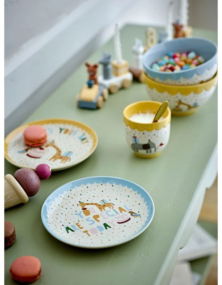 Jasnoniebiesko-kremowa kamionkowa miska dla dzieci ø 13,5 cm Celebrate – Bloomingville Mini