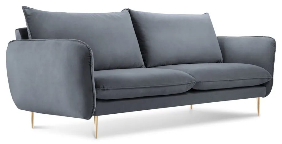 Szara aksamitna sofa Cosmopolitan Design Florence, 160 cm