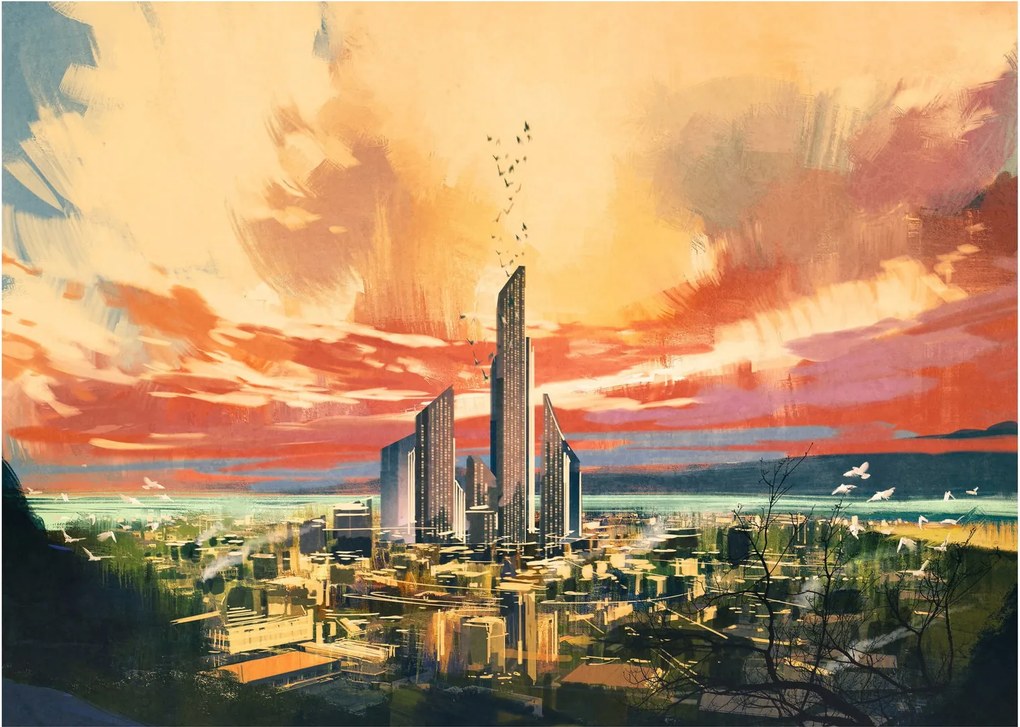 Obraz - Malowane miasto (70x50 cm)