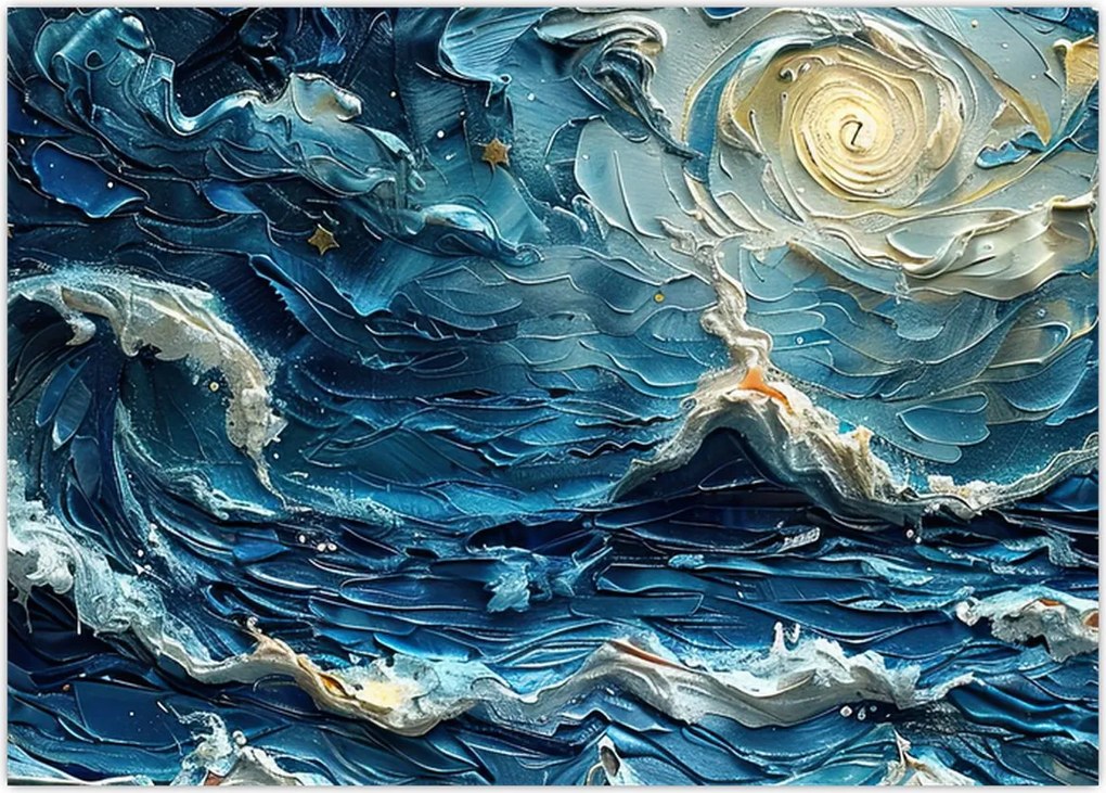 Obraz na szkle - Malowanie nieba i morza (70x50 cm)