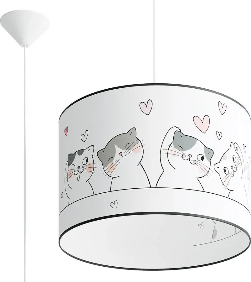 Lampa wisząca dla dzieci z abażurem w koty - A585 P4-T76