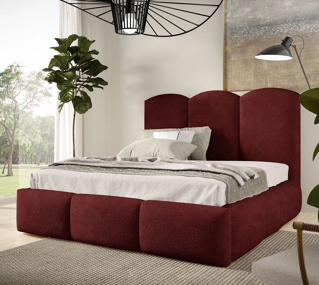 Bordowe łóżko chmurka z pojemnikiem 5 rozmiarów S2-E55