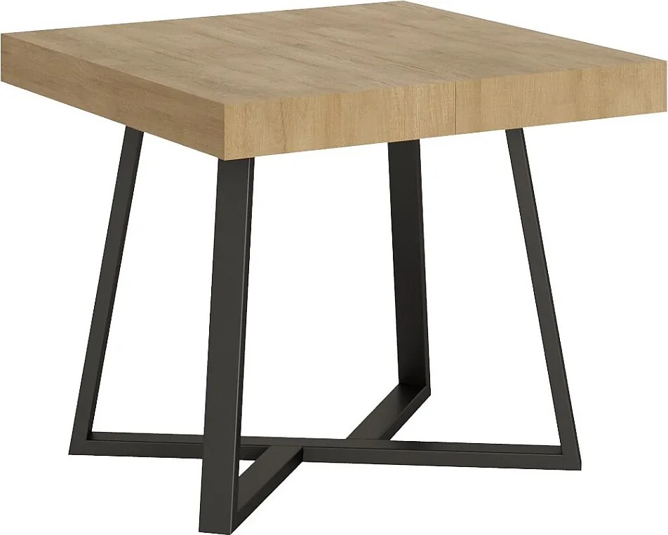 Stół rozkładany 90/194x90 cm Zeplir dąb naturalny nogi antracytowe
