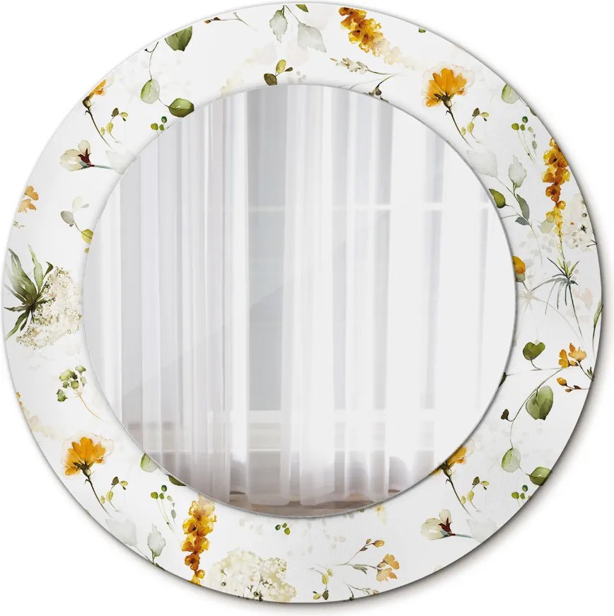 Lustro z nadrukiem okrągłe Polne kwiaty