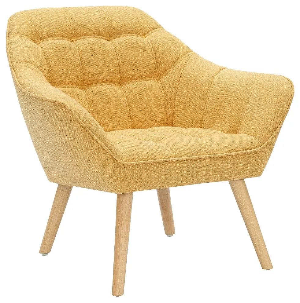 Fotel z żółtą musztardową tapicerką - CASERTA