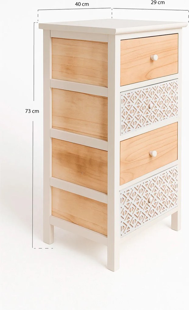 Szeroka komoda Solany z 4 szufladami