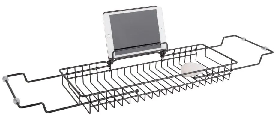 Czarna metalowa regulowana półka na wannę PT LIVING Tub, 61-86 cm