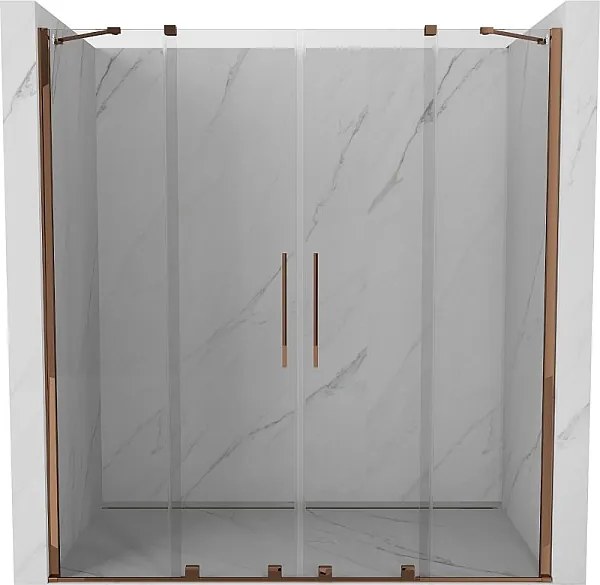 Mexen Velar Duo drzwi prysznicowe rozsuwane 170 cm, transparent, różowe złoto - 871-170-000-02-60