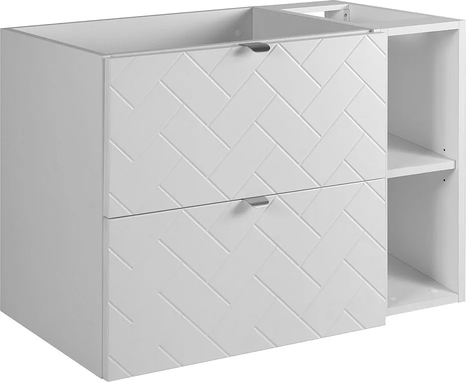 Meble łazienkowe, Biały Mat, 80 x 57 x 46 cm, uchwyty srebrne