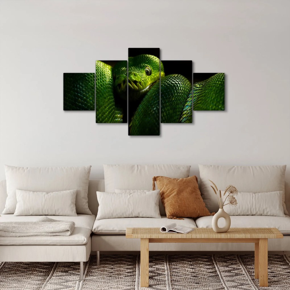 Obraz - Zielony wąż (125x70 cm)