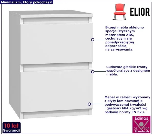 Biała matowa szafka nocna - Lanilo 6X