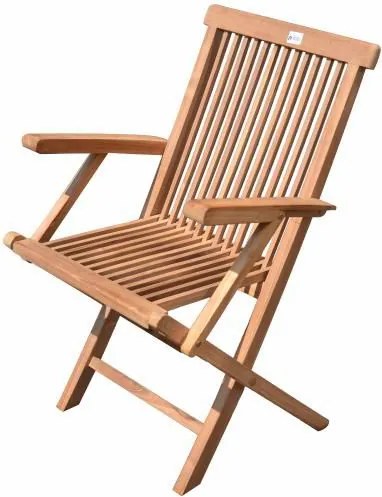 DIVERO Zestaw 4 składanych krzeseł ogrodowych z drewna tekowego