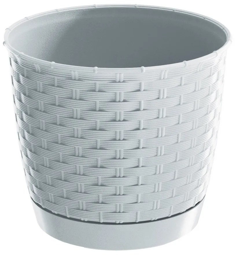 Doniczka plastikowa Ratolla Round biały, śr. 16,5 cm, śred. 16,5 cm