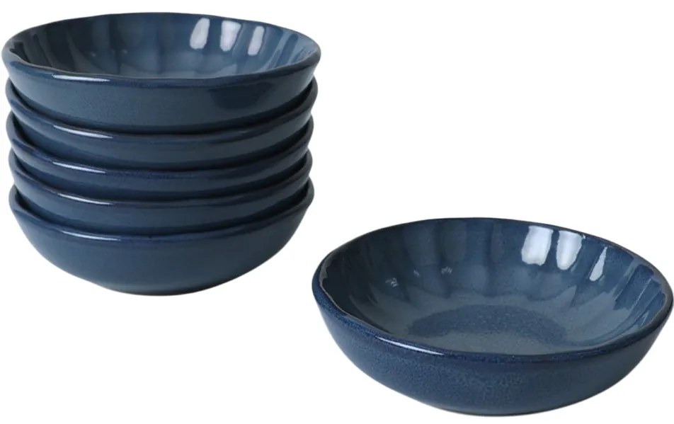 Zestaw 6 misek kamionkowych Laguna 12 cm, ciemnoniebieski