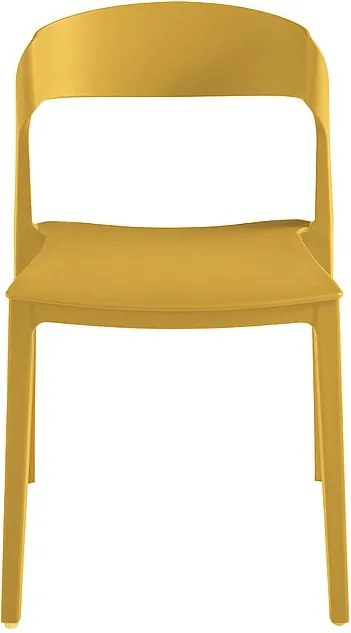 Zestaw 2 nowoczesnych krzeseł sztaplowanych w kolorze żółtym "Quorathis" z polipropylenu do jadalni 49x52 cm 77h