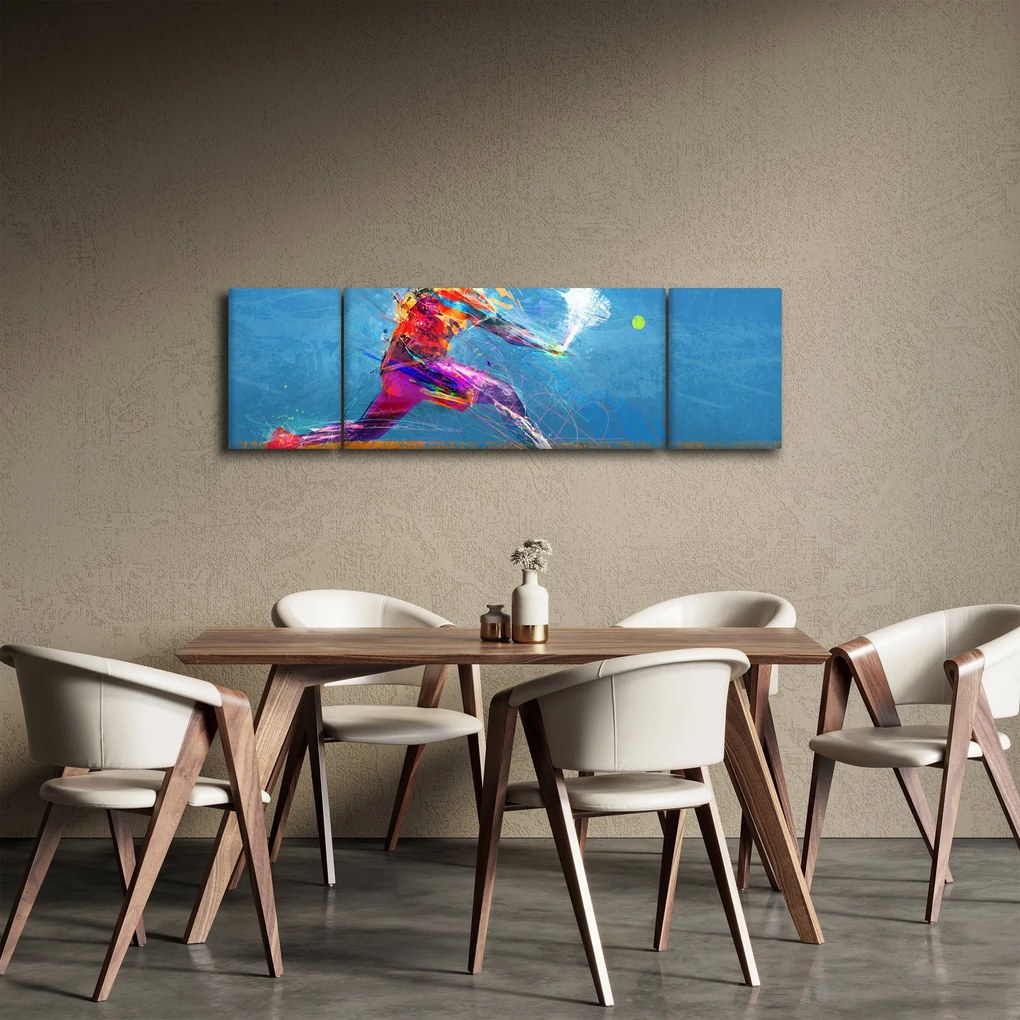Obraz - Malowany tenisista (170x50 cm)