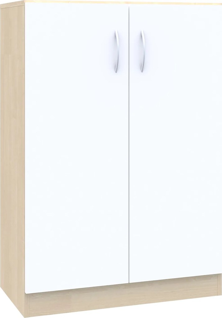 Dwudrzwiowa szafka biurowa na klucz Simple, 80x40x120,5 cm, index 80-3P-2F3