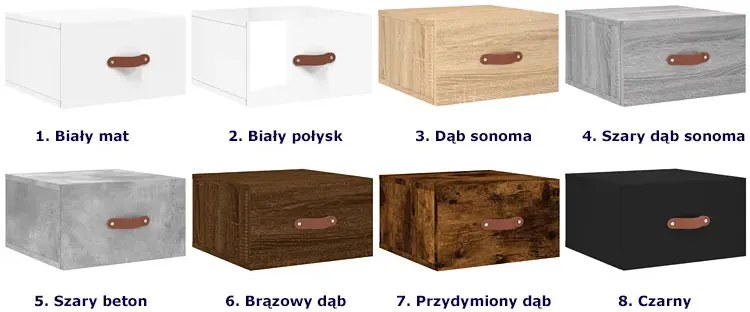 Skandynawska wisząca szafka nocna dąb sonoma - Brexi