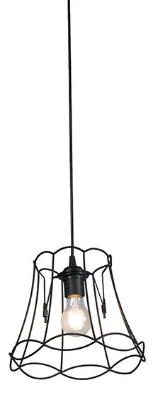 Retro Lampa wisząca czarna 25 cm - Granny Frame Retro Oswietlenie wewnetrzne