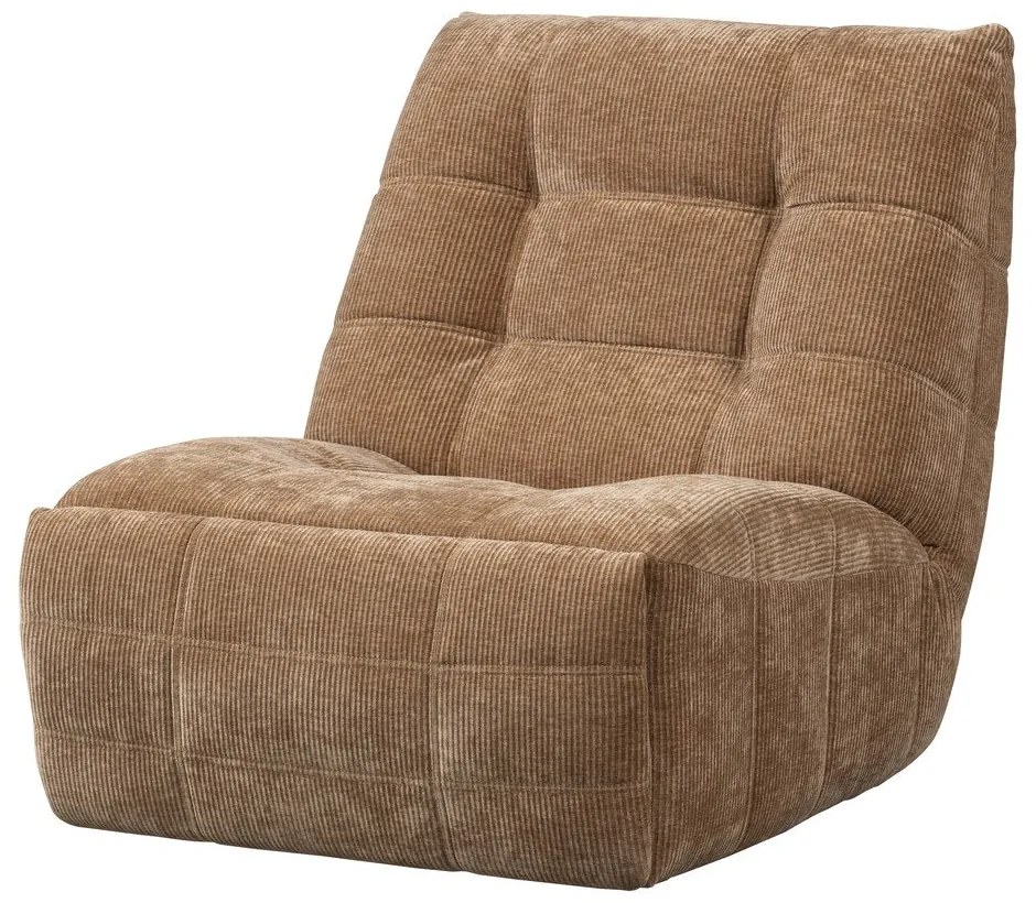 Jasnobrązowy częściowo rozkładany sztruksowy fotel wypoczynkowy Hein – WOOOD