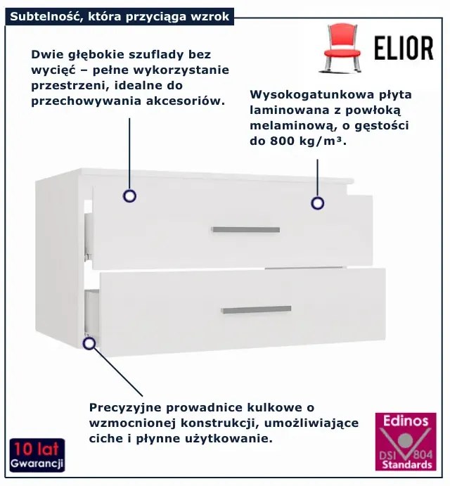 Biała szafka łazienkowa pod umywalkę  80 cm C9-K44