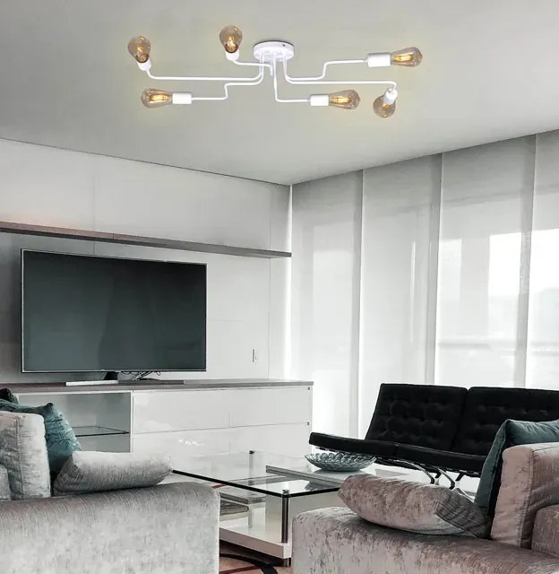 Biała loftowa lampa sufitowa - S142-Imerix