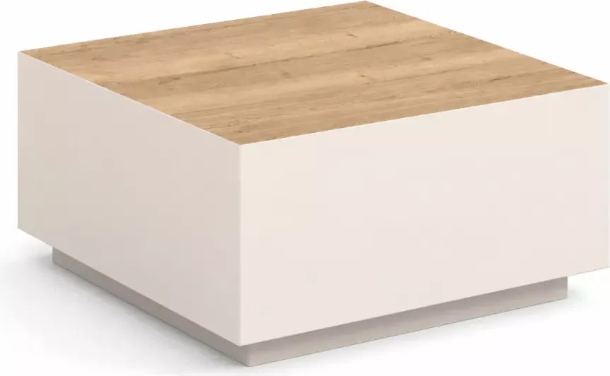 Nowoczesny stolik do salonu Sorenio z laminowanym blatem i metalową konstrukcją