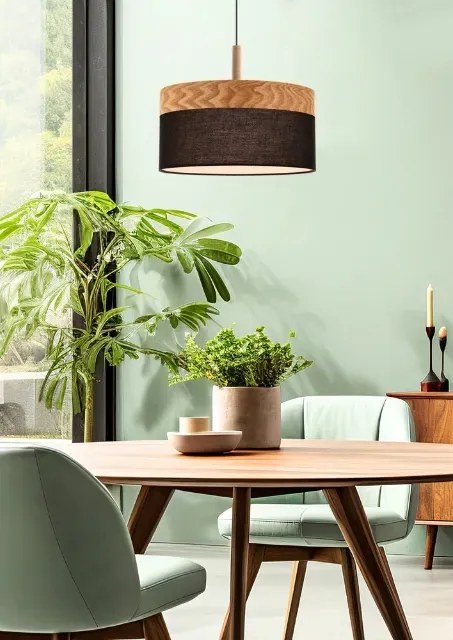 Czarno drewniana lampa wisząca - K453-Haromi