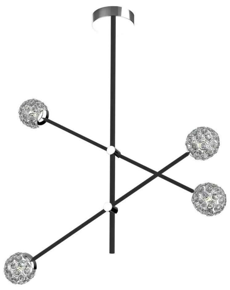 Żyrandol na drążku PAKSOS 4xG9/5W/230V czarny