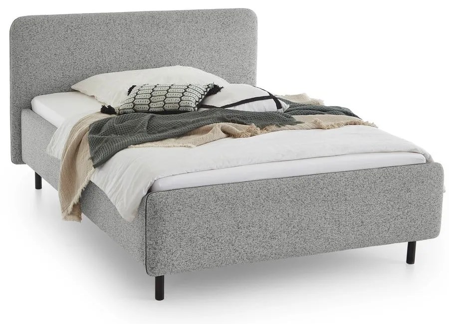 Jasnoszare tapicerowane łóżko dwuosobowe bez stelaża 140x200 cm Primo – Meise Möbel