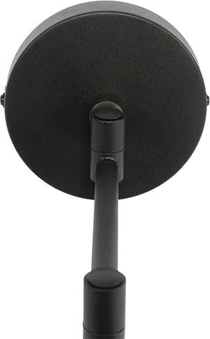 Lampa ścienna czarna z czarnym kloszem i regulowanym ramieniem - Ladas Deluxe
