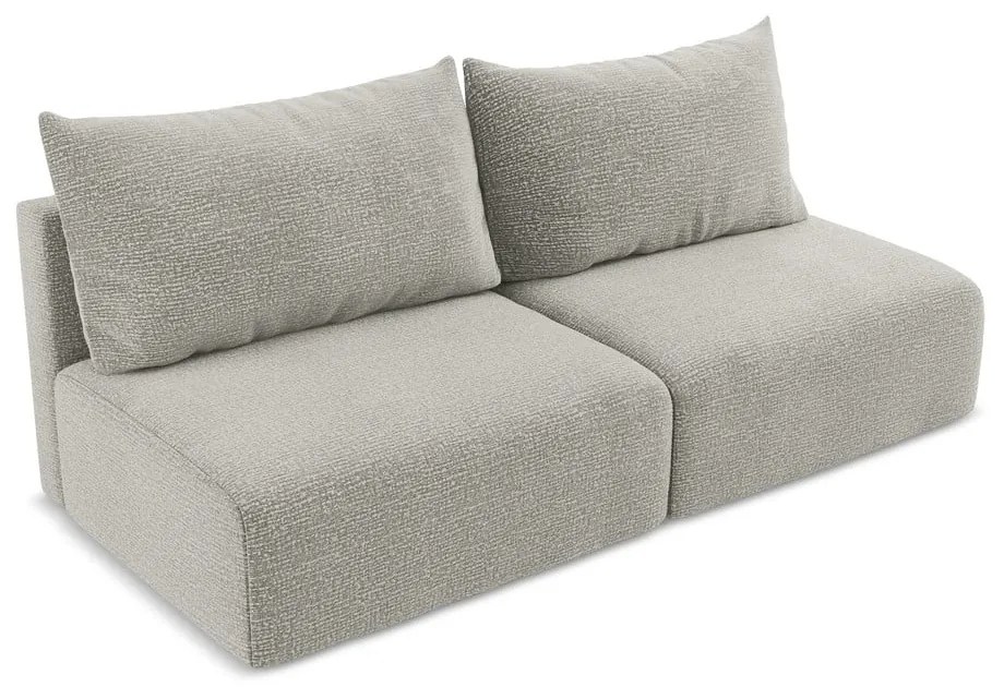 Jasnoszara rozkładana/ze schowkiem sofa 216 cm Kalena – Makamii