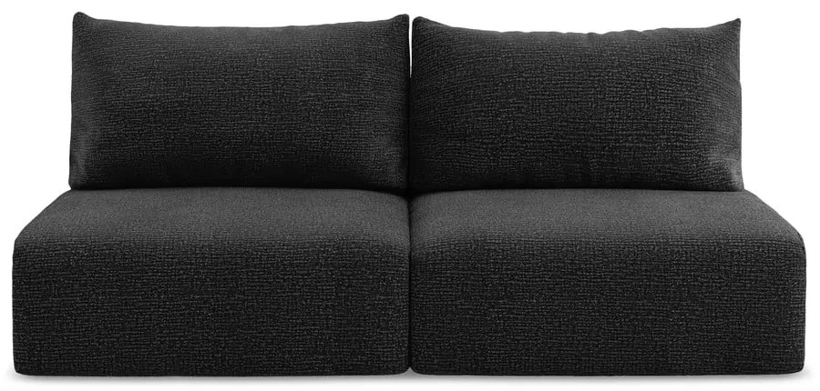 Czarna rozkładana/ze schowkiem sofa 216 cm Kalena – Makamii