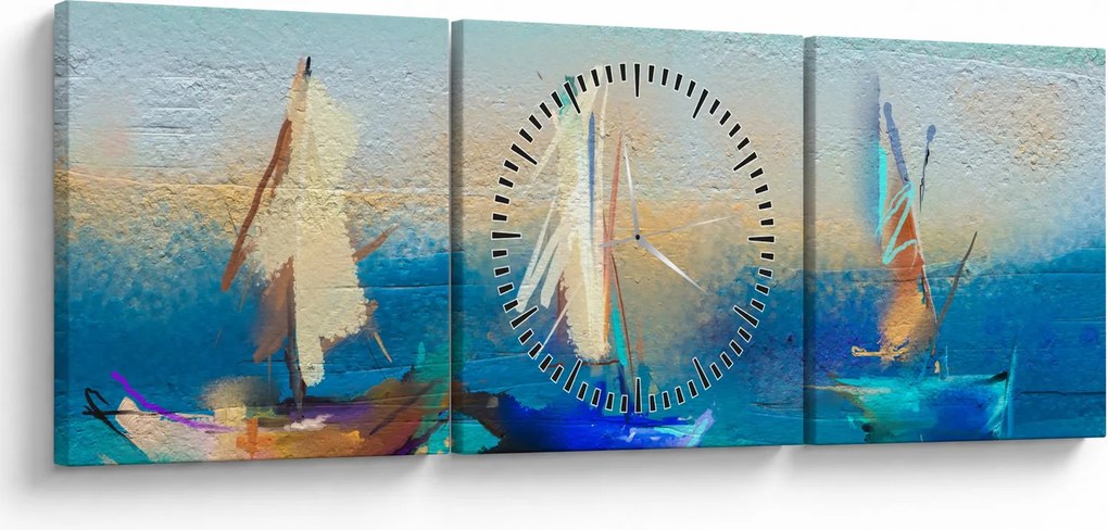 Obraz - Malarstwo krajobrazowe, malarstwo (z zegarem) (90x30 cm)