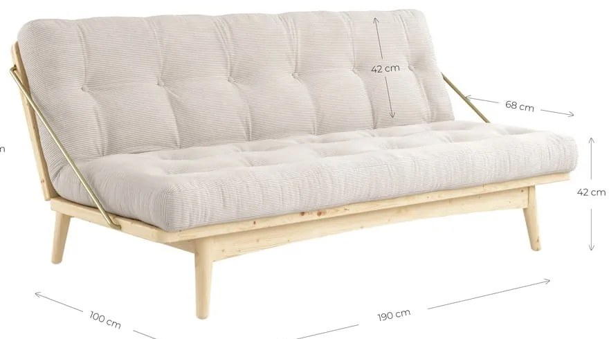 Sofa rozkładana Karup Folk Clear/Linen