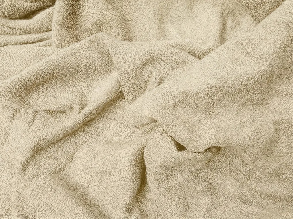 PrzytulneMieszkanie.pl Prześcieradło frotte MOLTON cappuccino 180 x 200 cm