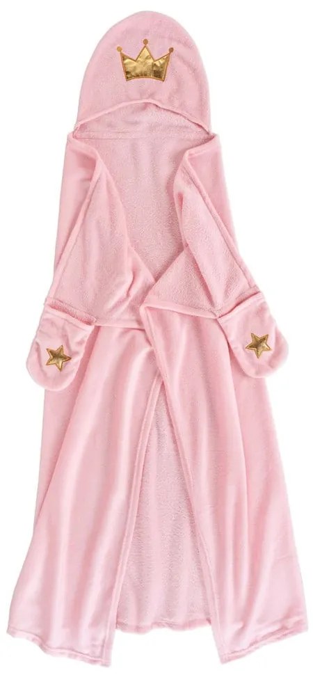 Różowy koc dziecięcy z kapturem z mikroflaneli 100x120 cm Ariel – douceur d'intérieur